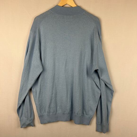 Peter Millar Crest 1/4 Zip Pullover Sweater Light Blue MS23S25 Men's Size XL - Picture 5 of 11
